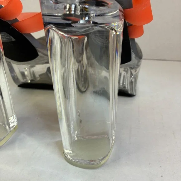 Dolls Kill Darker Wavs Coral Orange Clear Platform Sandals DW20-656 Womens 8M - Picture 6 of 16